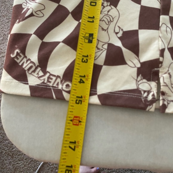 Looney Tunes Y2K Warner Bros. Brown Cream Mini Skirt Casual Quirky Tweety Size M - Picture 3 of 6